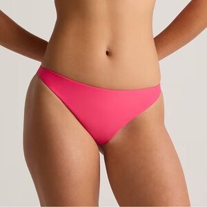 NWT QUINCE Italian Low-Rise Bikini Bottom Hibiscus Pink